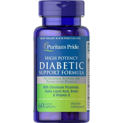 PURITANS PRIDE DIABETIC SUPPORT 60 CAPLETS