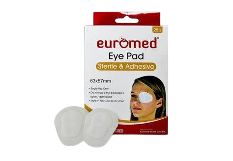 EUROMED EYEPAD STERILE AND ADHESIVE 6.5X9.5CM 25'S