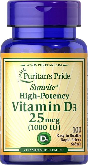 Puritan's Pride Vitamin D3 25 mcg (1000 IU) 100s
