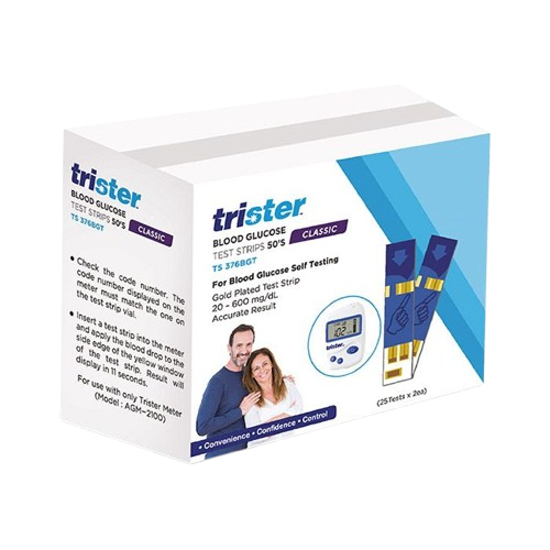 Trister Blood Glucose Test Strips 50's